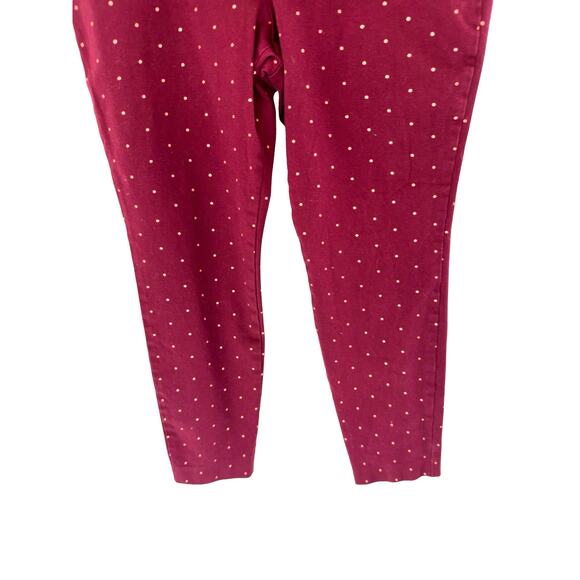 Old Navy Burgundy Rose Gold Polka Dot Mid-Rise Pixie Ankle Pants Size 14 Petite - Picture 6 of 14